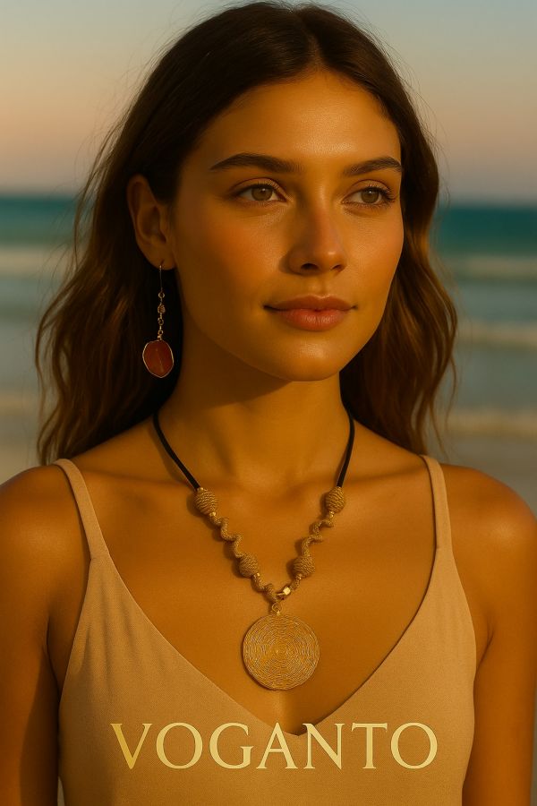 COLLANA AUREA - CAPIM DOURADO MANDALA CM 38X1,50 CON SCATOLA