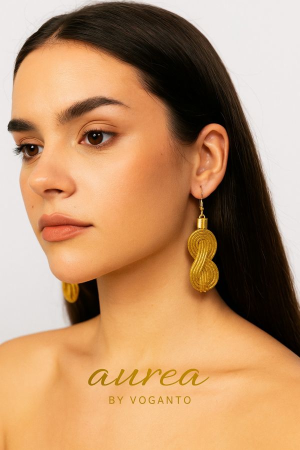 ORECCHINI AUREA - CAPIM DOURADO INFINITO CM 7X2 CON SCATOLA