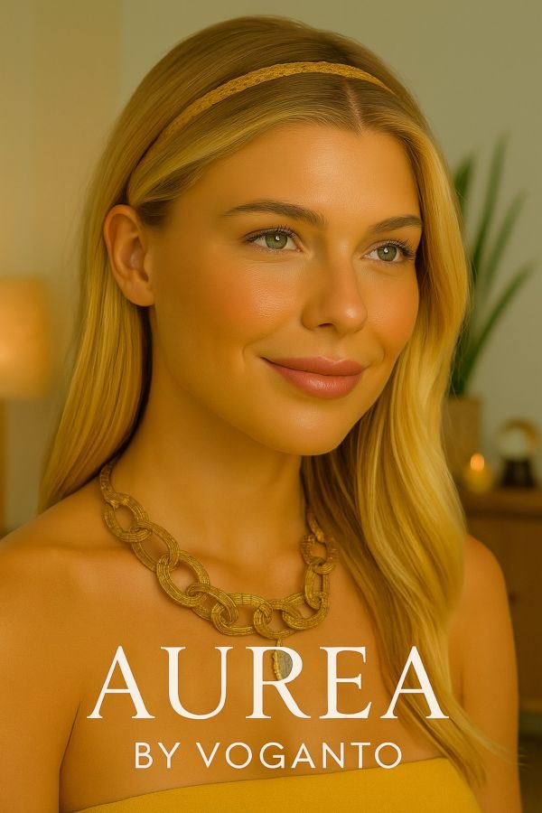 COLLANA AUREA CON CERCHI IN CAPIM DOURADO CON SCATOLA