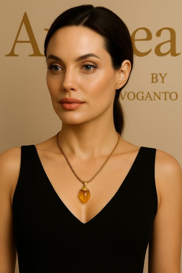 COLLANA AUREA CAPIM DOURADO CON CITRINO GREZZO CON SCATOLA C