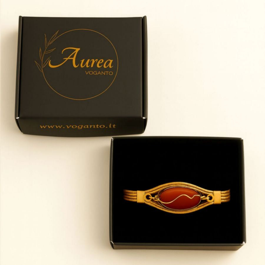 BRACCIALE AUREA - CAPIM DOURADO CORNIOLA - CM 16X0,50 CON SCATOLA