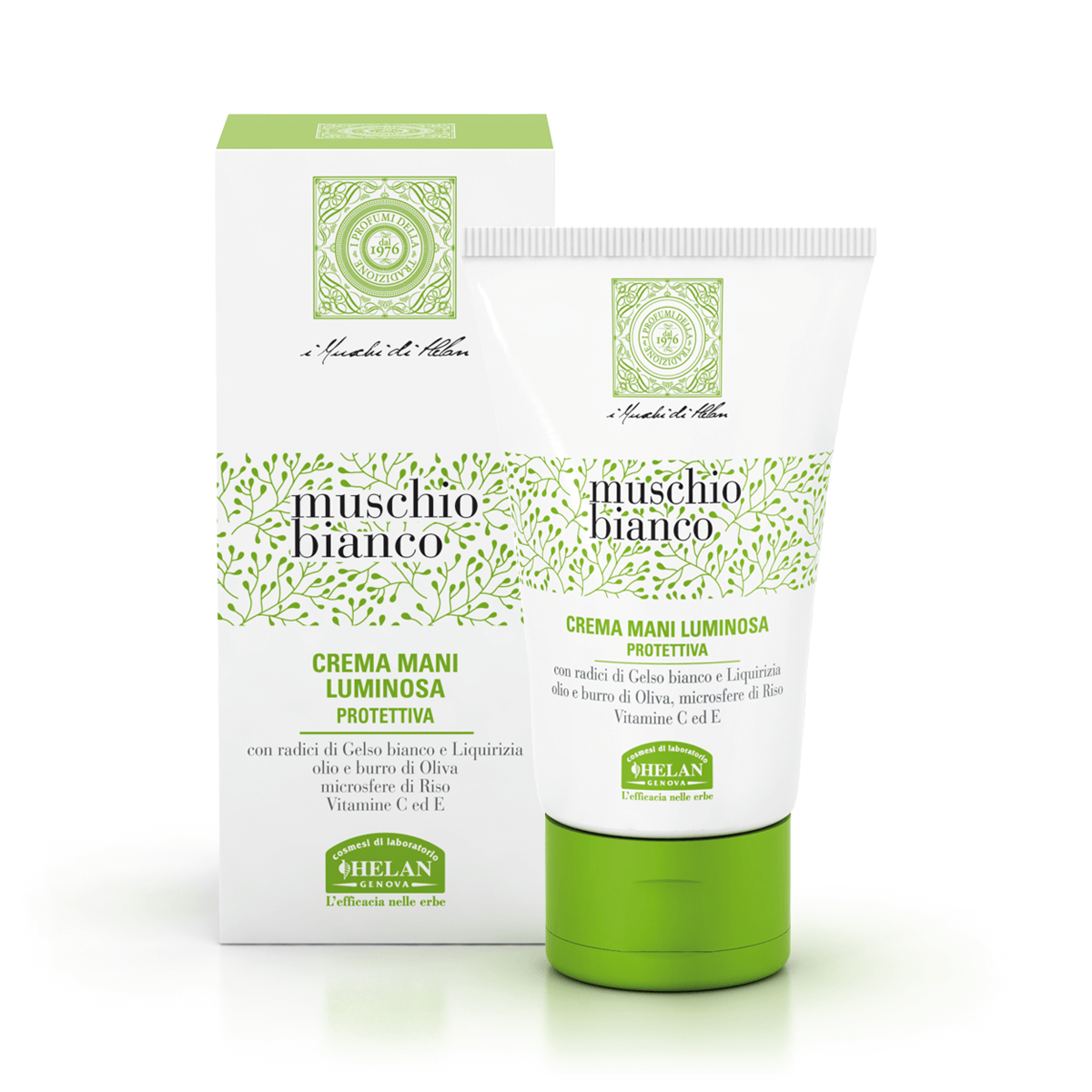 Crema de manos luminosa de almizcle blanco