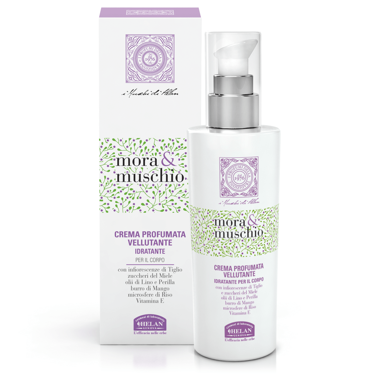 Crema aterciopelada con aroma a mora y almizcle
