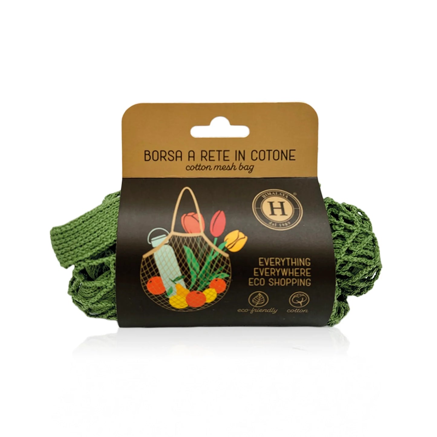 Eco bag borsa a rete in cotone - Verde