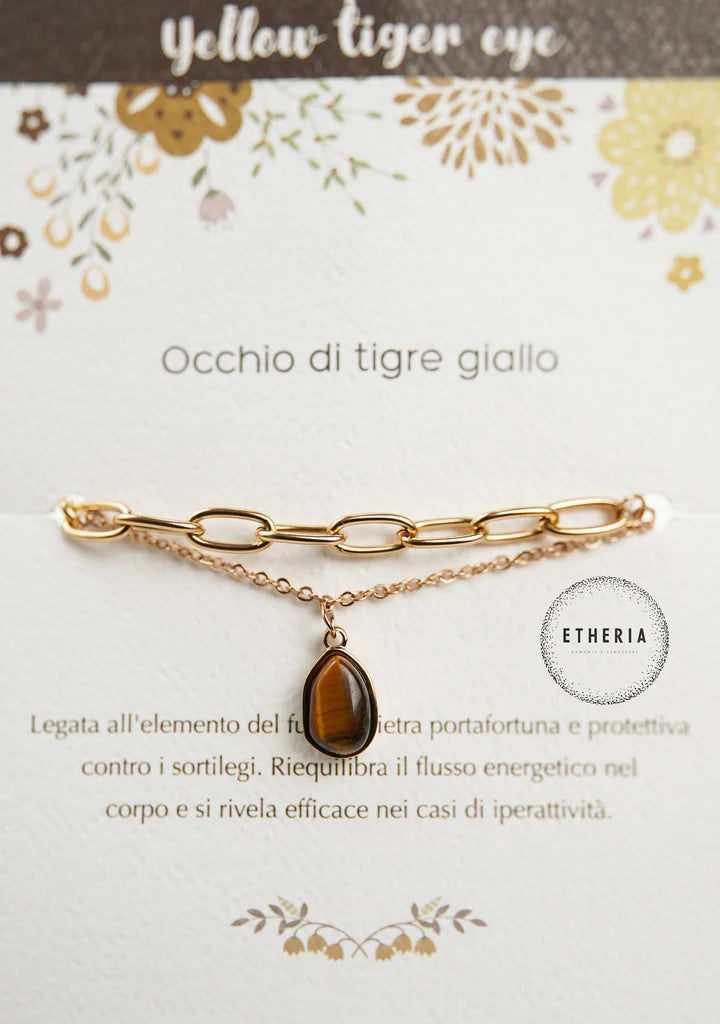 Bracciali Pietre dell'Anima occhio di tigre giallo