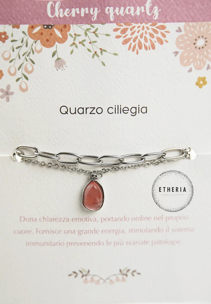 Bracciali Pietre dell'Anima quarzo ciliegia