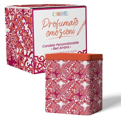 VELA PERSONALIZABLE COLORES MAIOLICHE ROJO ÁMBAR ROJO ÁMBAR 220g