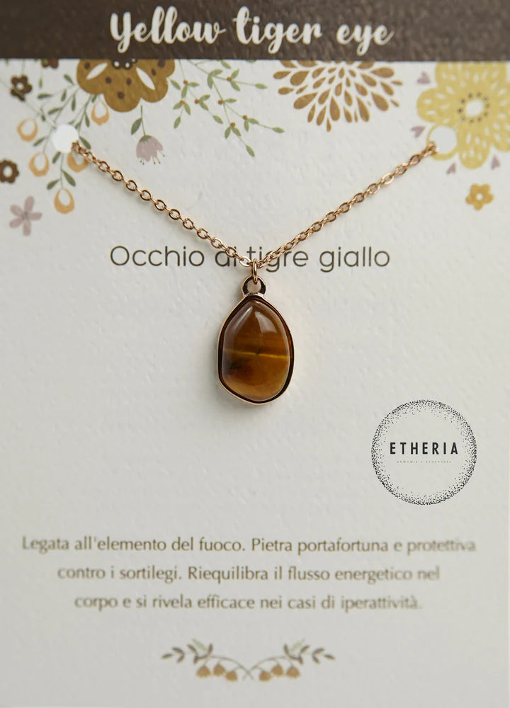 Collane Pietre dell'Anima occhio di tigre giallo