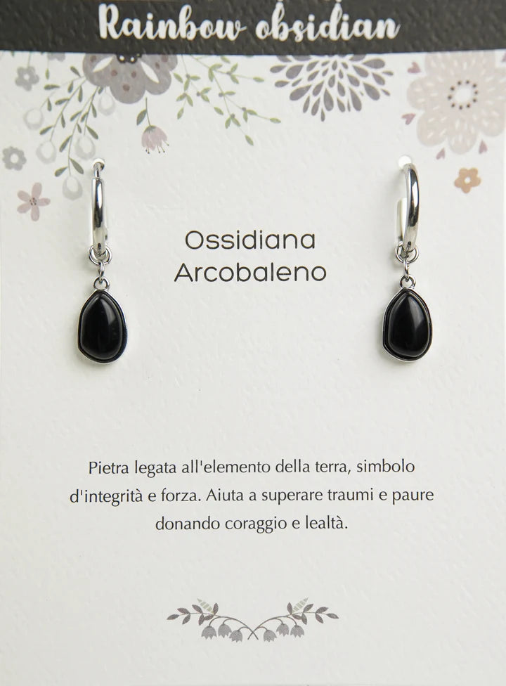 Orecchini Pietre dell'Anima ossidiana arcobaleno