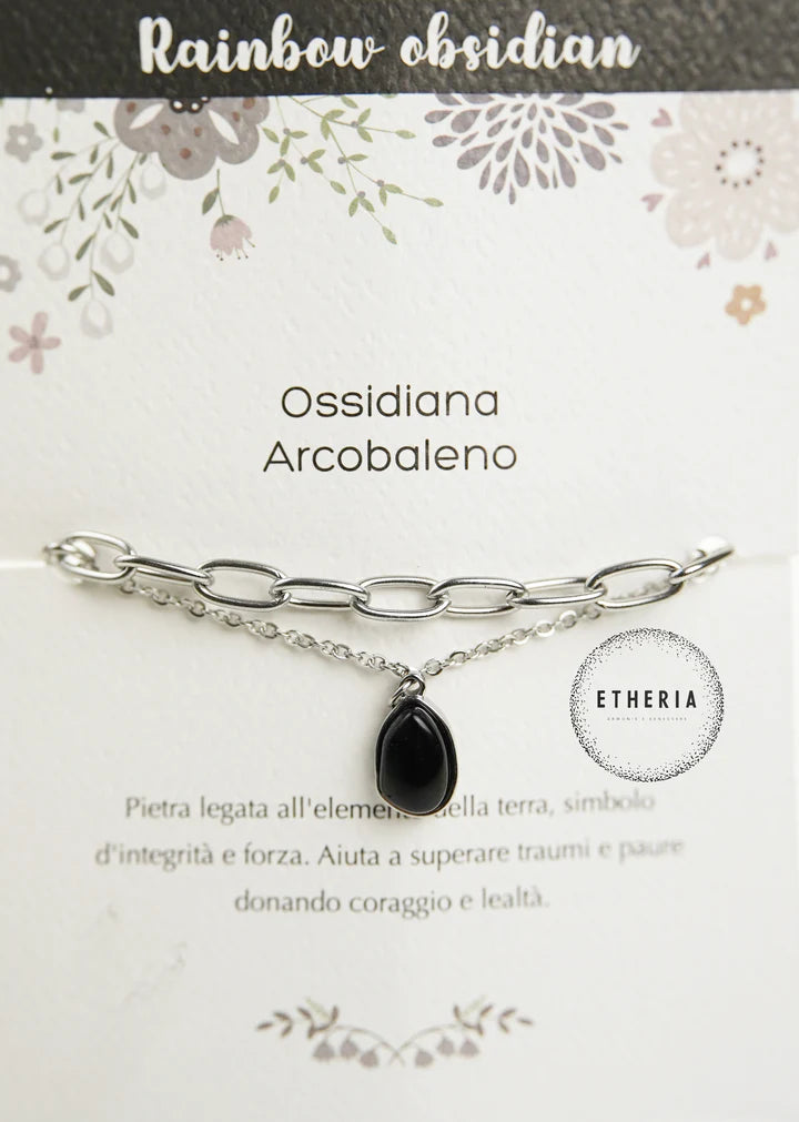Bracciali Pietre dell'Anima ossidiana arcobaleno
