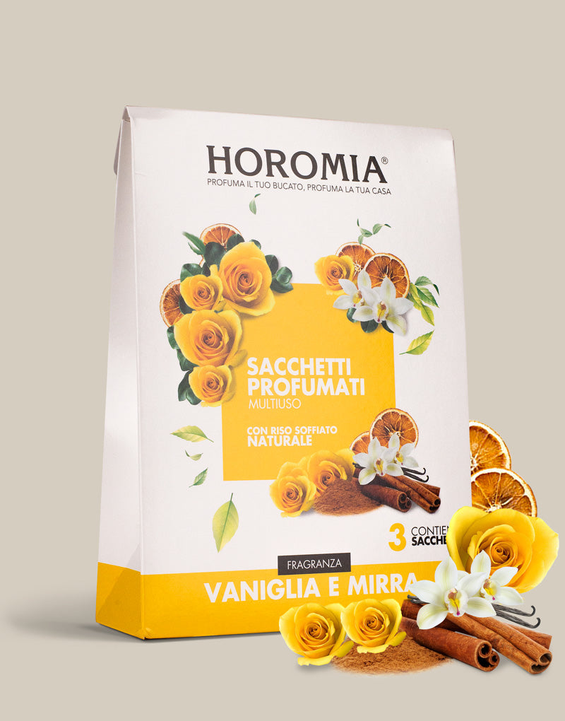 Multipurpose Scented Sachets Vanilla and Myrrh 3 x 12g