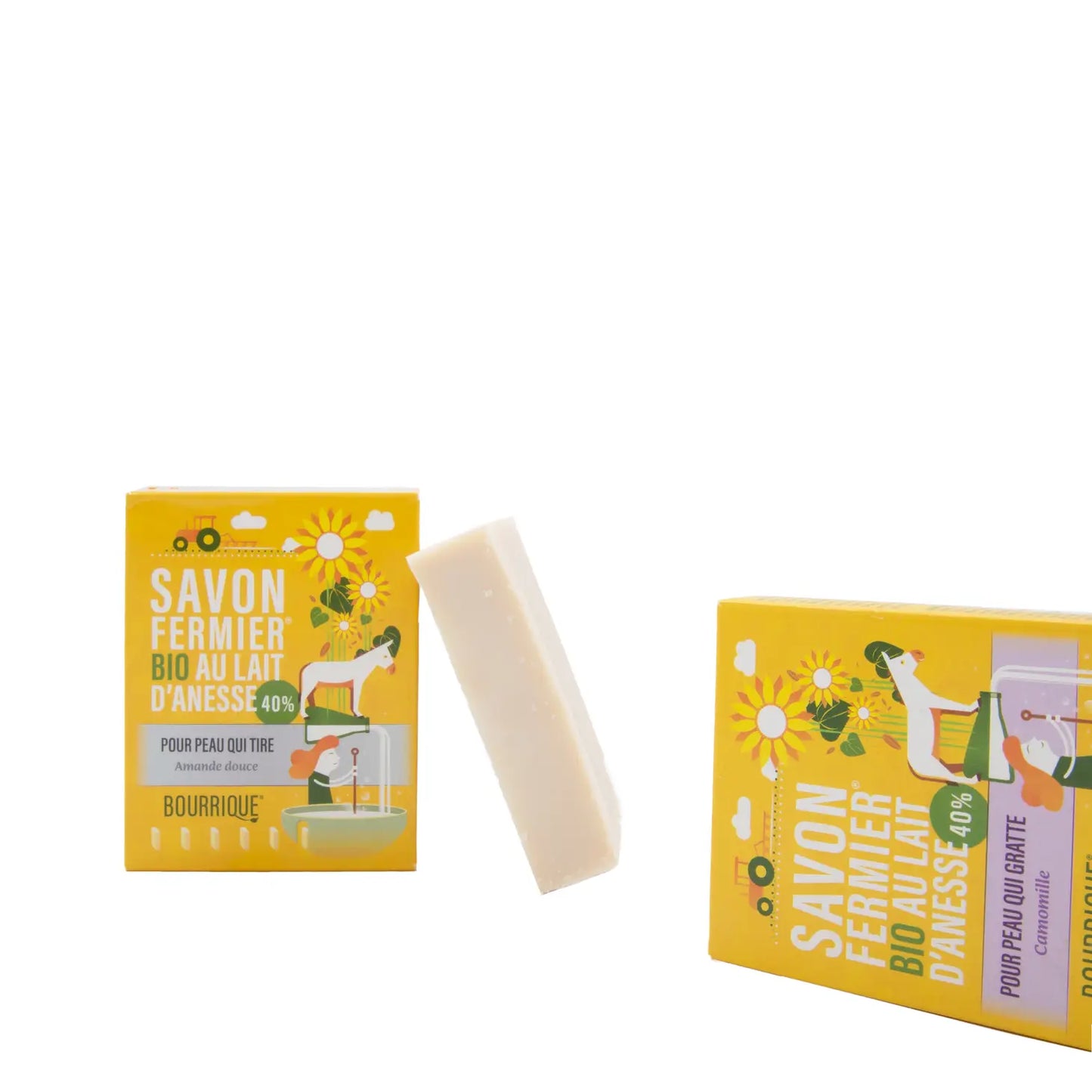 Donkey milk soap 40% with chamomile - 100g