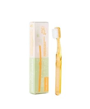 Children's toothbrush made of vegetable fibre