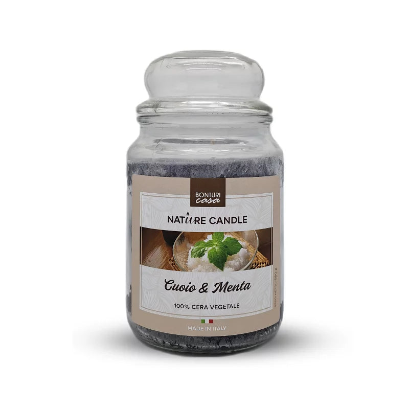 Candele Profumate cuoio e menta 580g