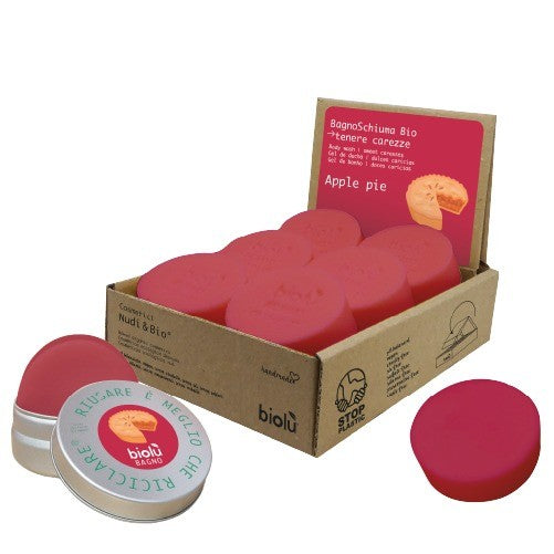 BAGNOSCHIUMA SOLIDO APPLE PIE BIO 55g + LATTA PORTA SOLIDI