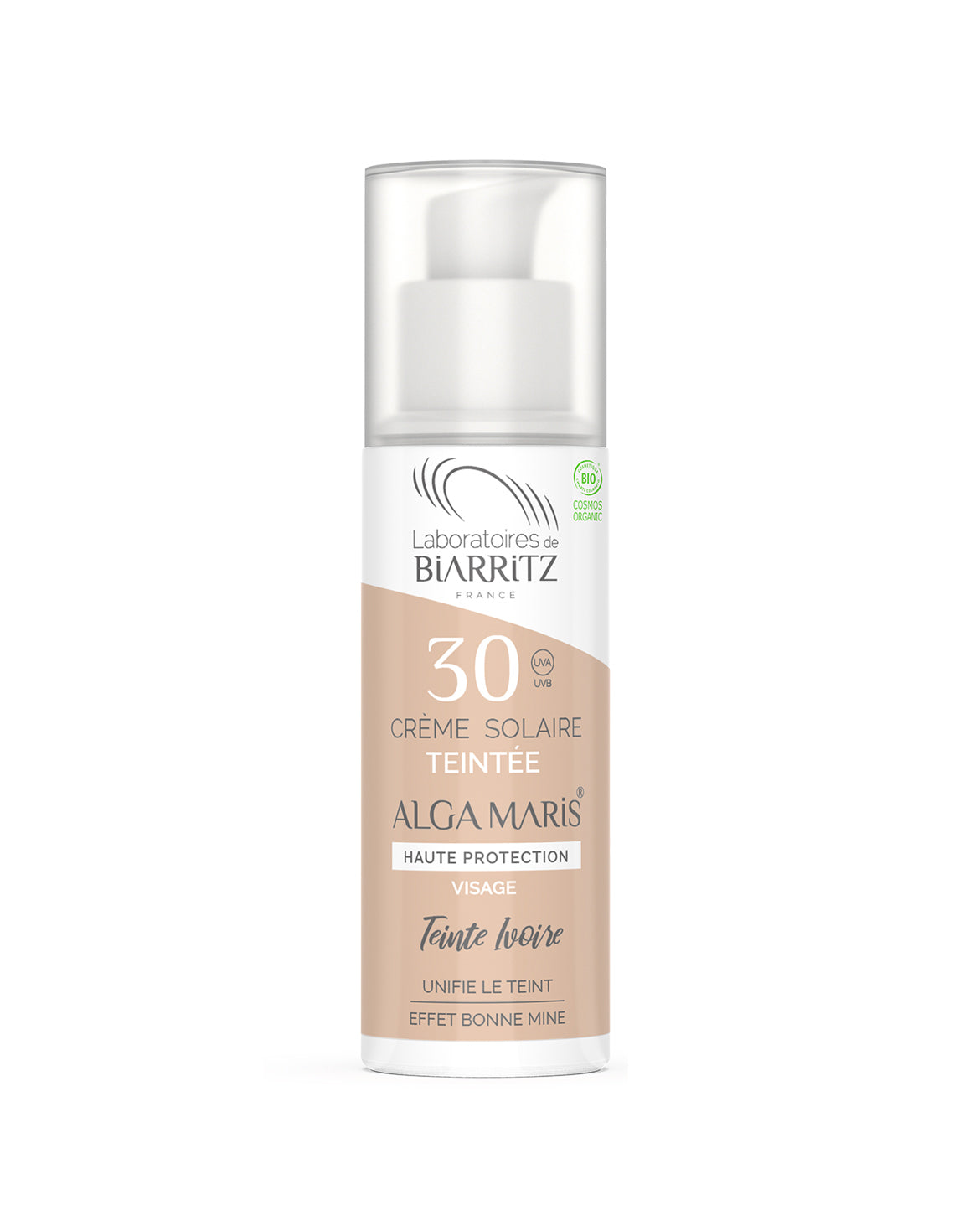Crema solar facial con color BIO "IVORY" FPS 30 - 50 ml