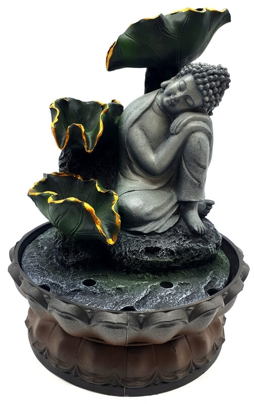 Fontana zen da interno Budda con led cm h 30x21x21 – Madre Natura