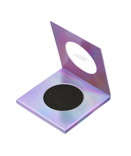 Melusine single eyeshadow Creamy black with anthracite gray satin sheen.