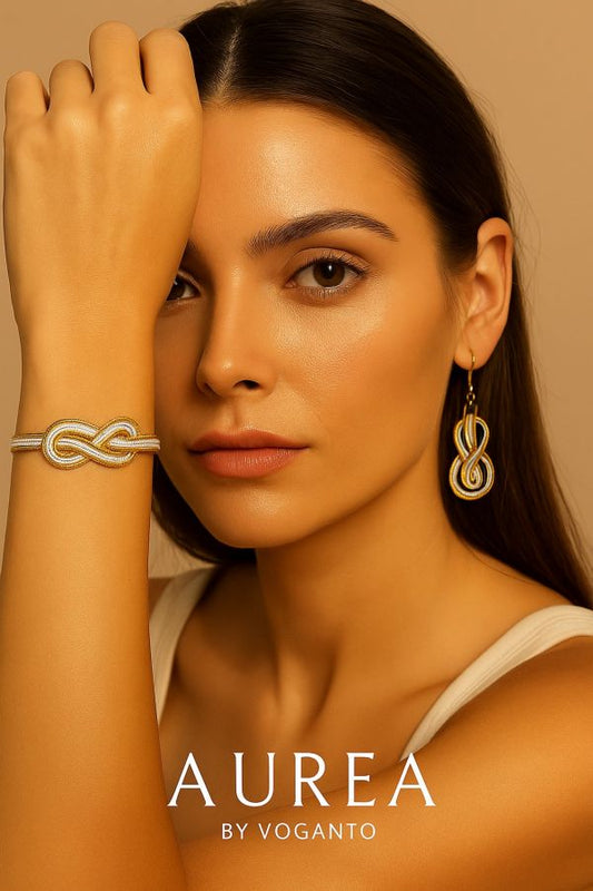 BRACCIALE AUREA - CAPIM DOURADO INFINITO BIANCO CM Ø5,5X2 CON SCATOLA E