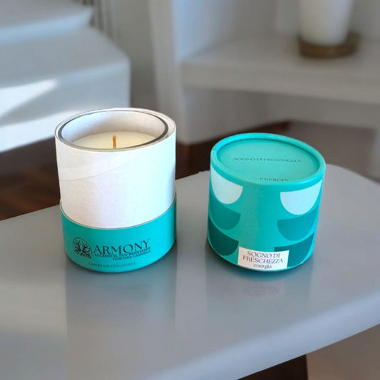 CANDELA IN CERA DI SOIA ARMONY - ENERGIA - SOGNO DI FRESCHEZZA GR 200 C