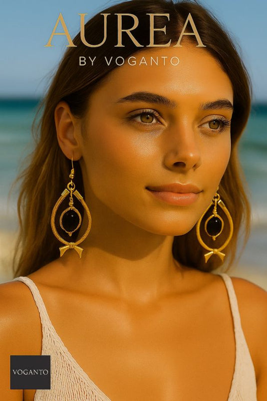 ORECCHINI AUREA PESCIOLINO IN ORO VEGETALE TORMALINA CM 6,5 CON SCATOLA C