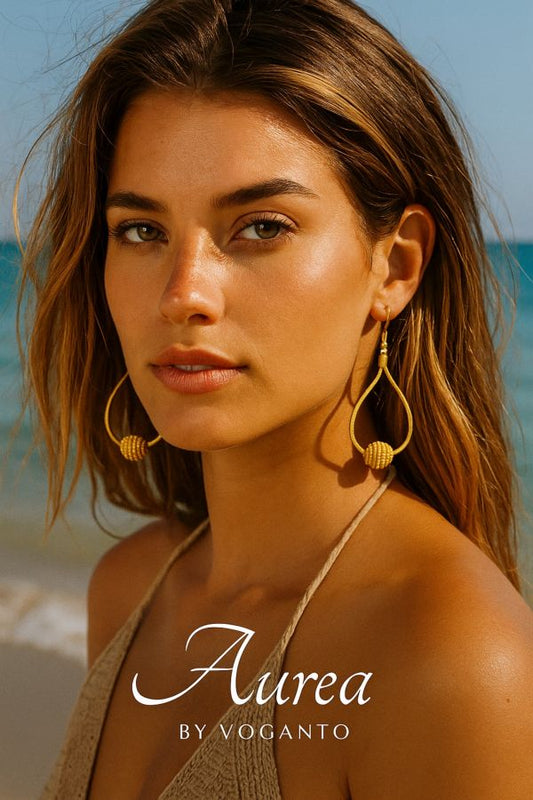 ORECCHINI AUREA - CAPIM DOURADO GOCCIA CON SFERA CM 7X3 CON SCATOLA