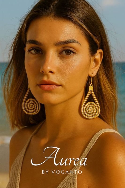 ORECCHINI AUREA - CAPIM DOURADO CERCHI BICOLOR CM 6X2 CON SCATOLA