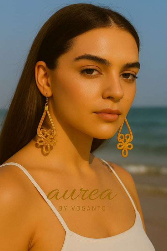 ORECCHINI AUREA - CAPIM DOURADO ASTRATTO CON SCATOLA E