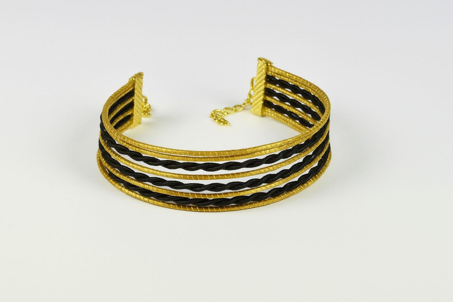 BRACCIALE AUREA TRECCE BICOLOR - CAPIM DOURADO CM 18X2 CON SCATOLA E
