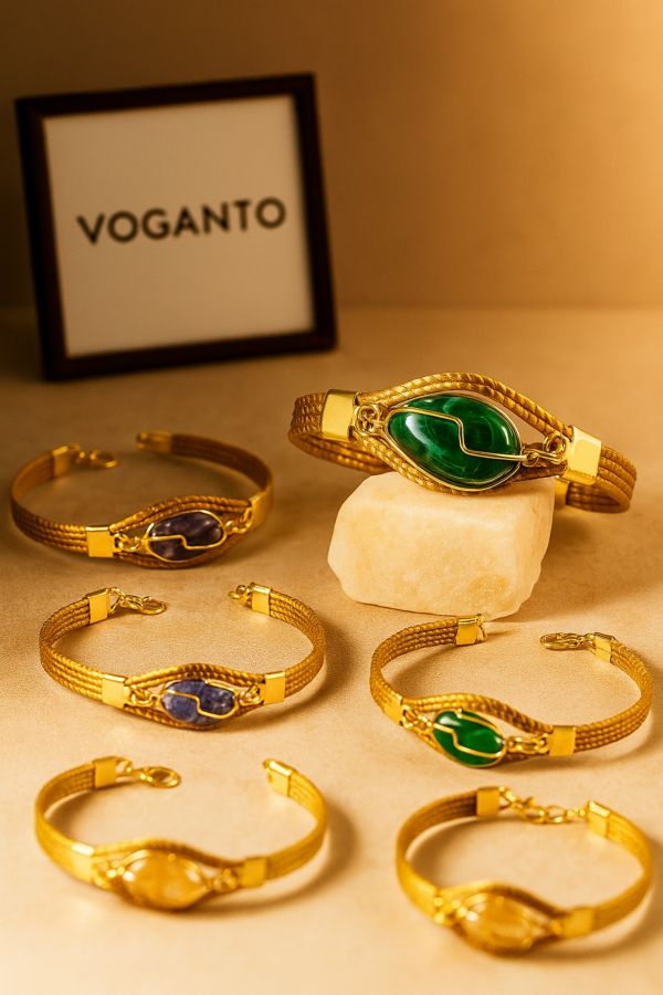 BRACCIALE AUREA PIETRA CENTRALE - ASSORTITI CM 16X0,50 CON SCATOLA