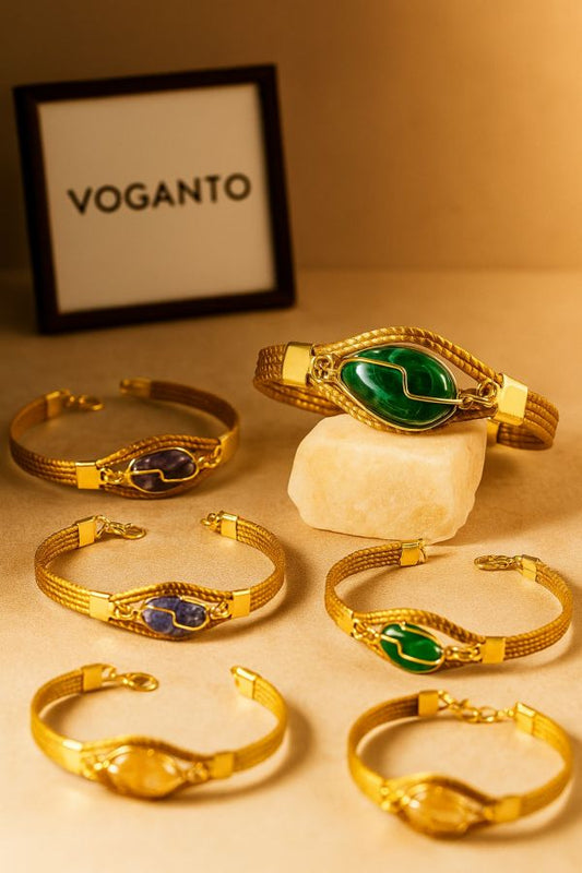 BRACCIALE AUREA PIETRA CENTRALE - ASSORTITI CM 16X0,50 CON SCATOLA