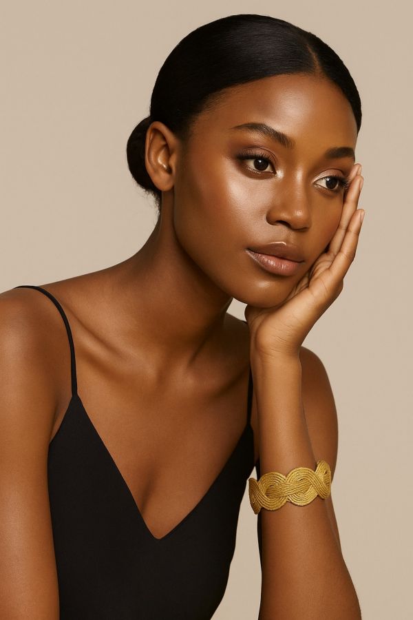 BRACCIALE AUREA - CAPIM DOURADO FASCIA CON INTRECCIO CM 21X3,5 CON SCATOLA E