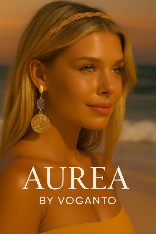 ORECCHINI AUREA IN ORO VEGETALE TONDI CON AMETISTA CM H6X3 CON SCATOLA C