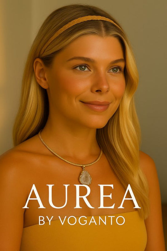 COLLANA AUREA RIGIDA IN CAPIM DOURADO CON AGATA GREZZA CON SCATOLA C