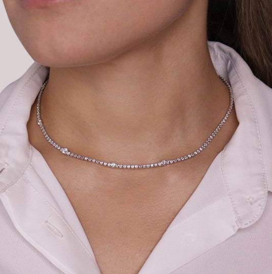 Camilla Tennis Necklace with Light Points