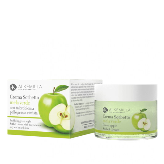 ALKEMILLA Crema Viso Sorbetto Mela Verde Pelle Grassa e Mista