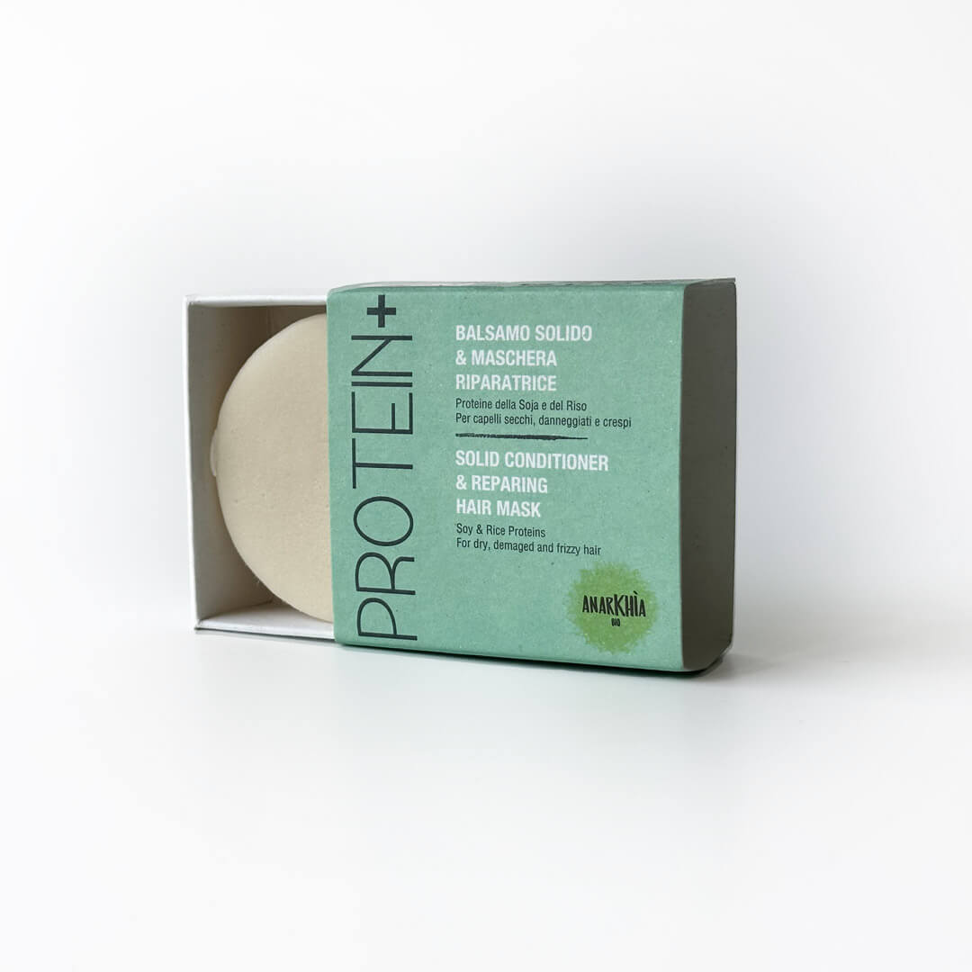 ANARKHIA BIO Protein+ Balsamo e Maschera Solidi Riparatrici con Proteine della Soia e Riso