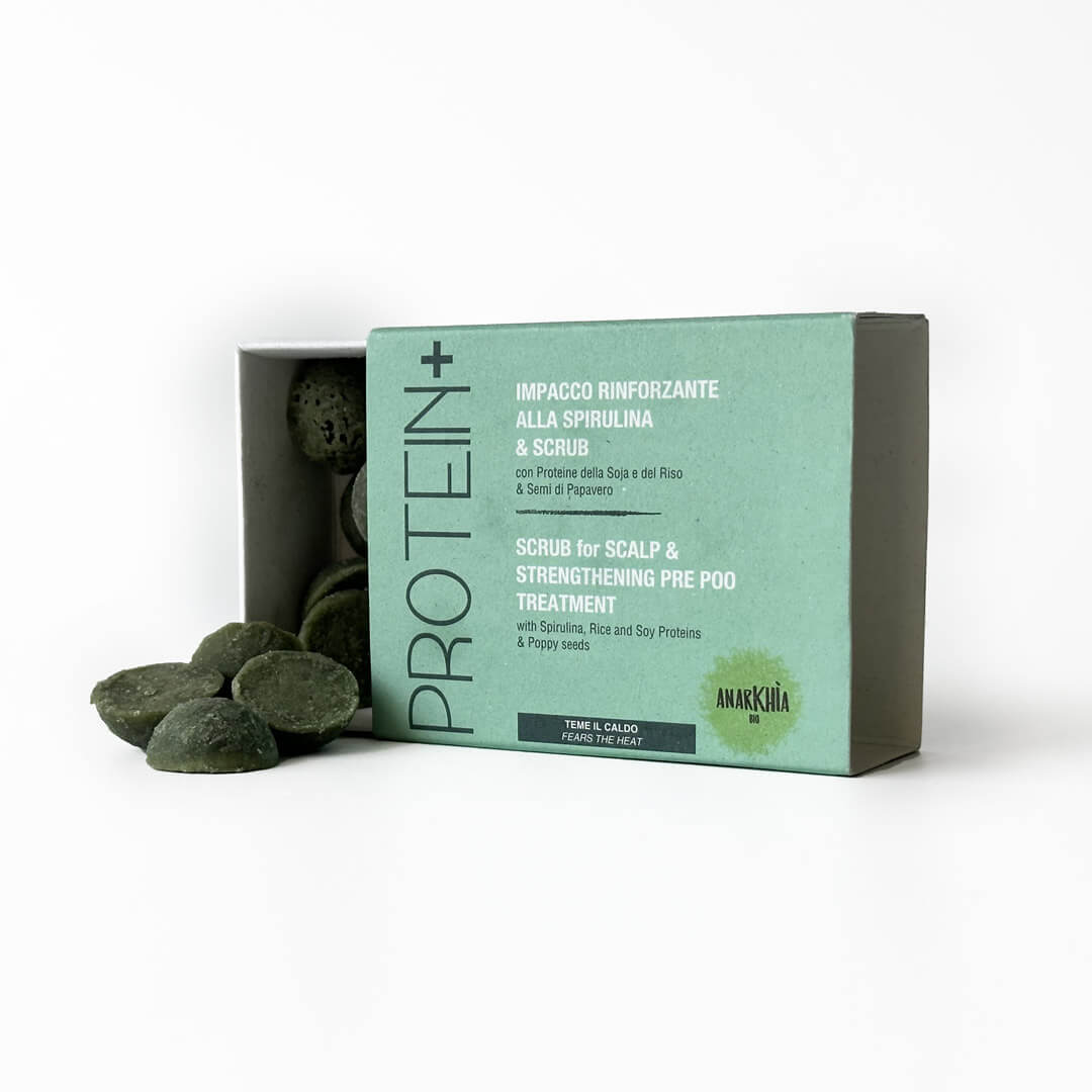 ANARKHIA BIO Protein+ Impacco Capelli Rinforzante e Scrub con Spirulina e Proteine