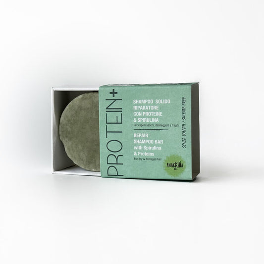 ANARKHIA BIO Protein+ Shampoo Solido Riparatore con Proteine e Spirulina