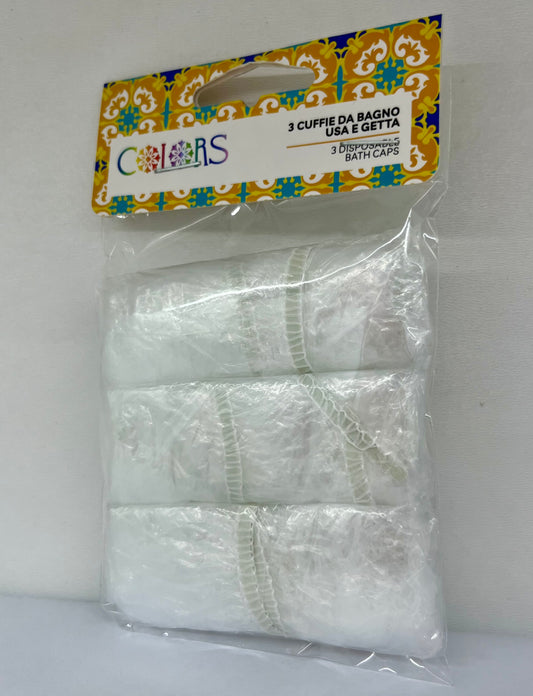 3 gorros de baño desechables