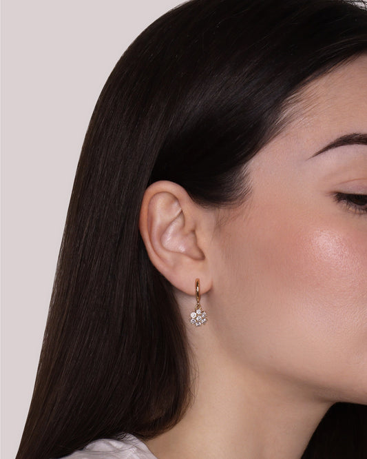 Orecchino a cerchio con pendente Vittoria Oro