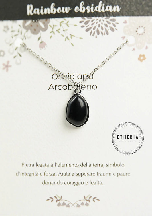 Collane Pietre dell'Anima ossidiana arcobaleno