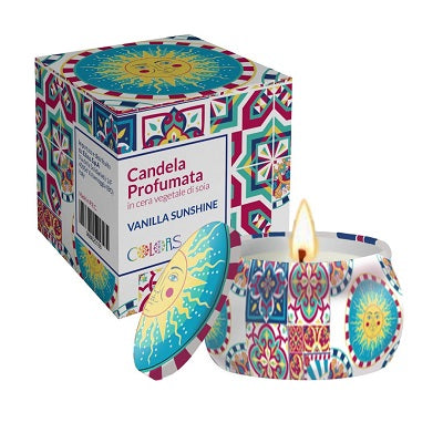 MAIOLICHE COLORS CANDLE VANILLA SUNSHINE 120g