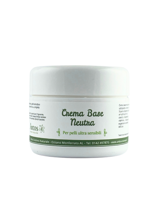 Neutral base cream for massages and treatments. 
