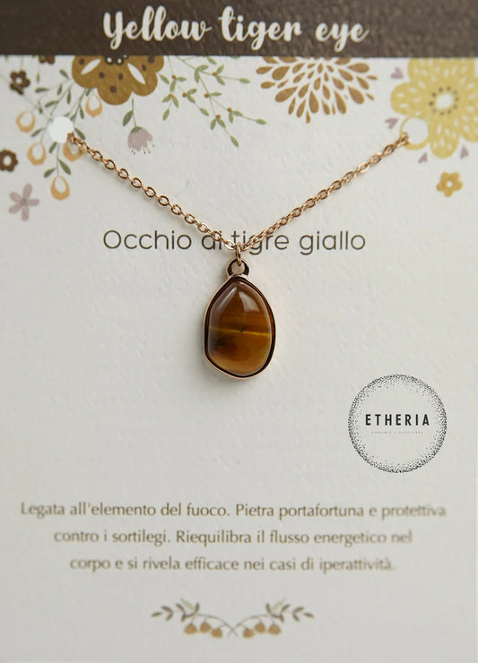 Collane Pietre dell'Anima occhio di tigre giallo