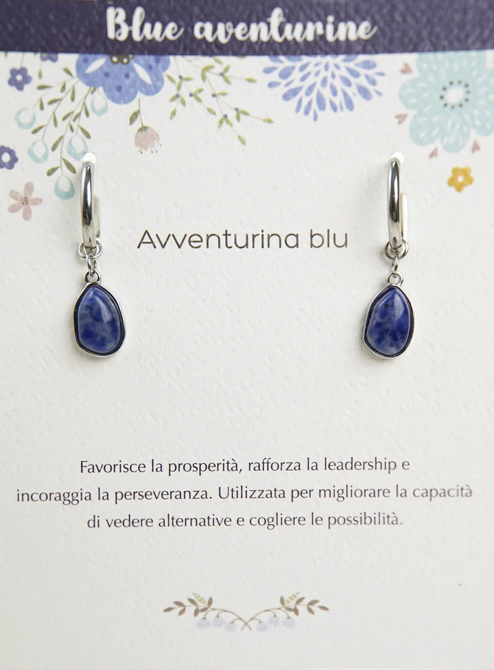 Orecchini Pietre dell'Anima avventurina blu