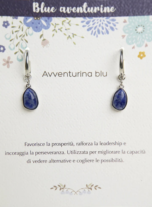 Orecchini Pietre dell'Anima avventurina blu