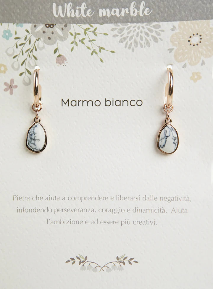 Orecchini Pietre dell'Anima marmo bianco