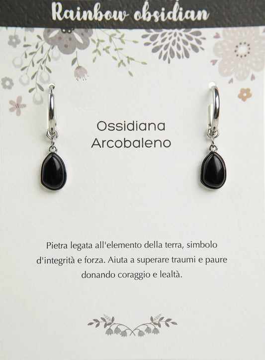 Orecchini Pietre dell'Anima ossidiana arcobaleno