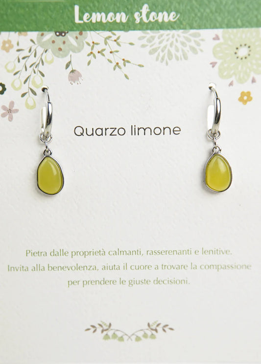Orecchini Pietre dell'Anima quarzo limone